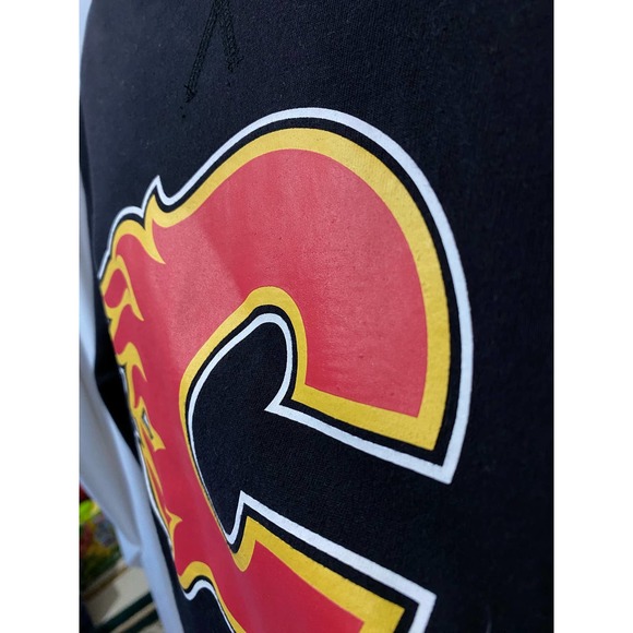 Calgary Flames Hoodie Mens M Black Red Hoodie NHL Hockey Reebok - Picture 13 of 14